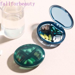 Fallforbeauty กล่องตลับยา 4 ช่อง ขนาดเล็ก อุปกรณ์เสริม สําหรับใช้นอกบ้าน