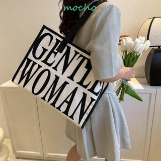 Mocho Gentlewoman กระเป๋าถือ กระเป๋าสตางค์ กระเป๋าเครื่องสําอาง ผ้าแคนวาส ลายตัวอักษร ลิปสติก สไตล์ไทย ลําลอง สําหรับวัยรุ่น โรงเรียน