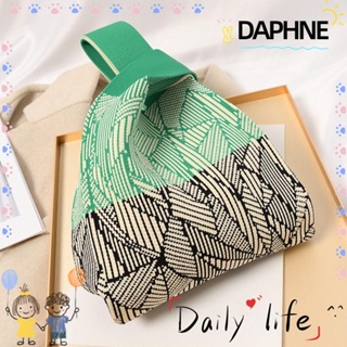 DAPHNE กระเป๋าถือ กระเป๋าสะพายไหล่ กระเป๋าช้อปปิ้ง ผ้าถัก ใช้ซ้ําได้