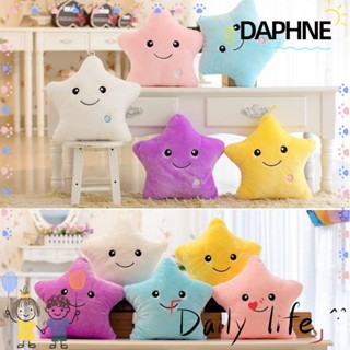 ♫Daphne♫ หมอนตุ๊กตานุ่ม รูปดาวยิ้ม มีไฟ LED หลากสีสัน ล้างทําความสะอาดได้ ของเล่นสําหรับเด็ก ตกแต่งบ้าน