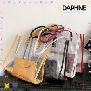 Daphne กระเป๋าสะพายข้าง แบบใส ความจุขนาดใหญ่ ทรงบักเก็ต