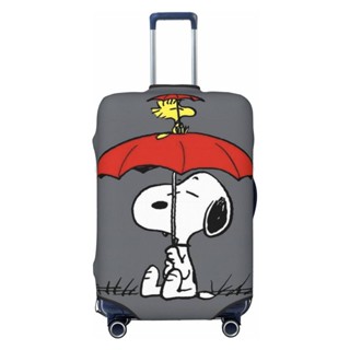 【พร้อมส่ง】ผ้าคลุมกระเป๋าเดินทาง แบบยืดหยุ่น ซักทําความสะอาดได้ ลาย Snoopy สําหรับกระเป๋าเดินทาง ขนาด 18-32 นิ้ว