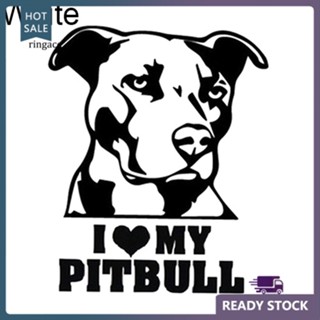 สติกเกอร์สะท้อนแสง กันน้ํา ลายการ์ตูน I Love My Pitbull Bulldog สําหรับติดตกแต่งรถยนต์ จํานวน 1 ชิ้น