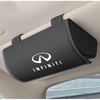 INFINITI LOGO car glasses sunglasses storage box Q50 Q60 Q70 QX30 QX60 QX50 QX70 QX80 ESQ interior modified sun visor business card / card storage folding leather bag