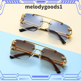 MELODYGOODS1 แว่นตากันแดด UV400 ทรงสี่เหลี่ยม ไล่โทนสี สไตล์พังก์ วินเทจ