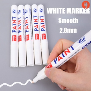 ปากกามาร์กเกอร์ หัวหนา 2.8 มม. สีขาว กันน้ํา / ปากกาวาดภาพกราฟฟิตี บ้าน คลาสสิก DIY อุปกรณ์การเรียน