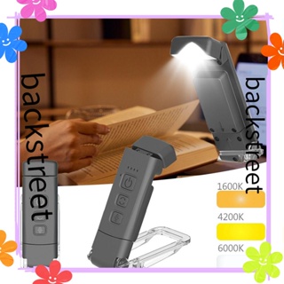 Backstreet โคมไฟอ่านหนังสือ แบบคลิปหนีบ ปรับได้ 3 สี ชาร์จ USB คุณภาพสูง