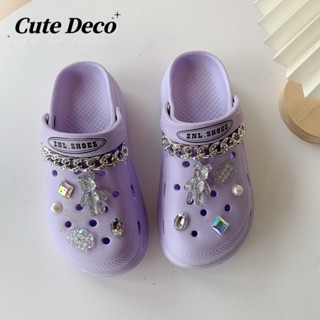 【Cute Deco】dianzhuan Violent Bear ChainCharm Button Crocs / Jibbitz Croc Shoes DIY / Charm วัสดุเรซิ่น สําหรับ DIY