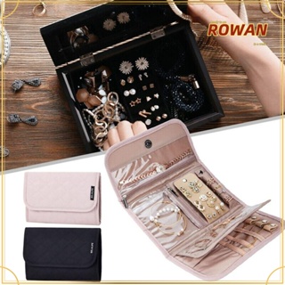 Rowans กระเป๋าเก็บเครื่องประดับ โพลีเอสเตอร์ สีดํา สีชมพู จี้เคสแฟชั่น