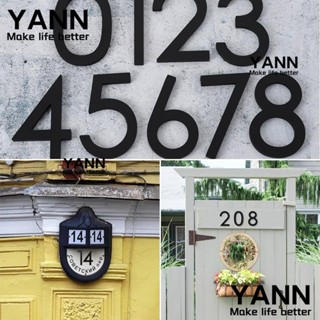 Yann1 แผ่นป้ายที่อยู่ 911 รูปบ้านเลข 5 นิ้ว สีดํา สําหรับตกแต่งสวน