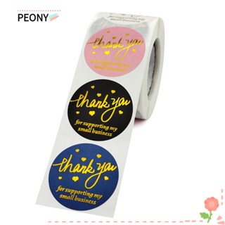 PEONYPAVILION สติกเกอร์ฉลาก Thank You มีกาวในตัว ทรงกลม ขนาด 1.5 นิ้ว สําหรับติดตกแต่งร้านค้าปลีกออนไลน์ 500 ชิ้น