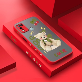 เคสมือถือ แบบแข็ง ขอบซิลิโคน ลายการ์ตูนหมีน่ารัก กันกระแทก สําหรับ Infinix Hot 10 Play Hot 11 Play X688C