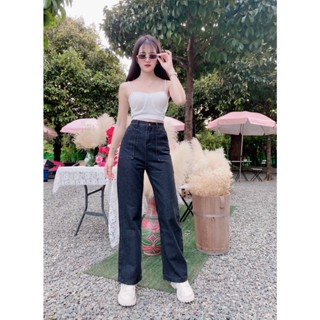 9915- baifern_jeans ขากระบอก กางเกงยีนส์(เอวสูง)​ผ้าไม่ยืดใส่คู่กับเสื้อสไตล์ไหนก็เข้ากัน ทรงนี้ฮิตมากbaifern_jeans