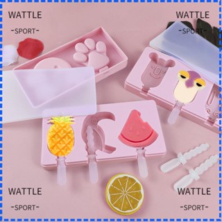 Wattle แม่พิมพ์ซิลิโคน พร้อมฝาปิด สําหรับทําไอศกรีม DIY