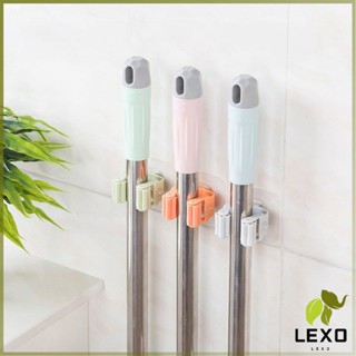 LEXO ที่เก็บไม้กวาด ที่เก็บไม้ถูพื้น ตะขอเก็บไม้ถูพื้น mop ชั้นวางห้องน้ำถ้วยดูด ตะขอเก็บไม้กวาด ตะขอติดผนัง แร็คจัดเก็บ