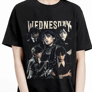 การออกแบบเดิมร้อน Jenna Ortega Wednesday Adams Shirt ใหม่ Unisex เต็มขนาดเสื้อ THA474 เสื้อแขนสั้นS-5XL