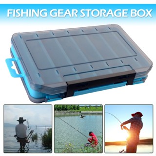 Double-Sided Fishing Lure Bait Tackle Storage Plastic Case 14 Compartment Box