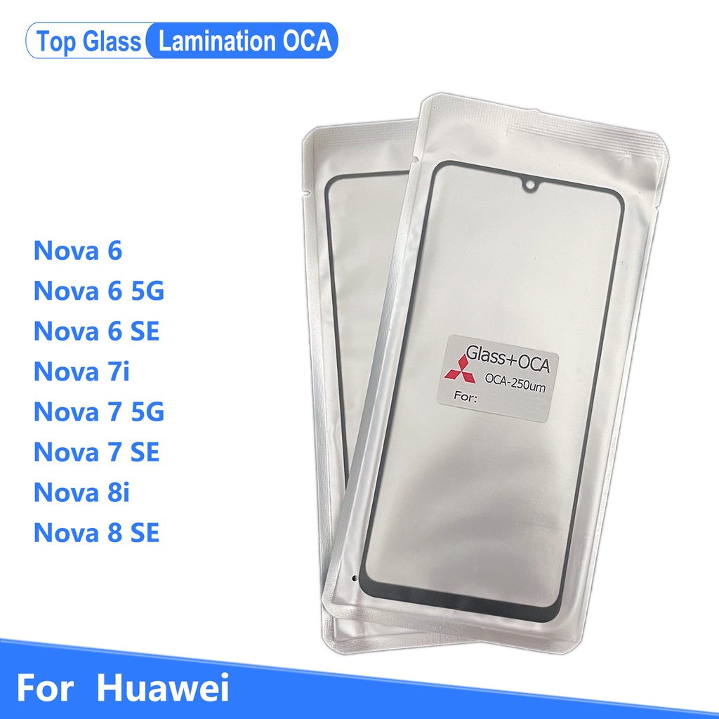 อะไหล่หน้าจอสัมผัส LCD พร้อมกาวออปติคอล OCA สําหรับ Huawei Nova 6 7 8 i 5G SE