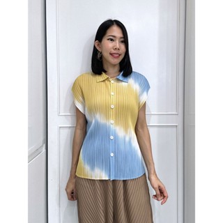 2MUAY รุ่น GJO5093 SHORT SLEEVE TIE-DYE PRINTED PLEAT TOP เสื้อผู้หญิง เสื้อพลีทคุณภาพ 3 สี FREE SIZE