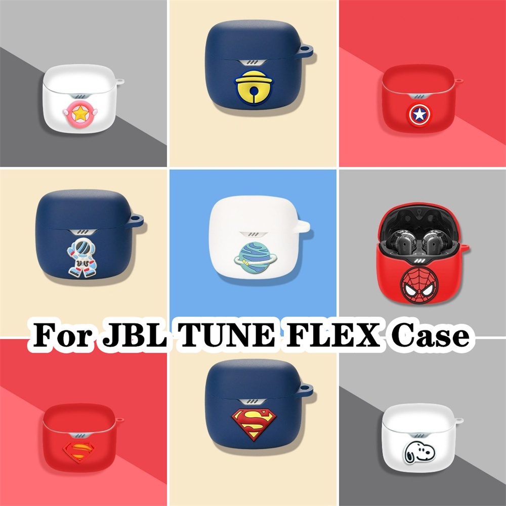 【imamura】เคสหูฟัง แบบนิ่ม ลายการ์ตูน สีพื้น สําหรับ JBL TUNE FLEX