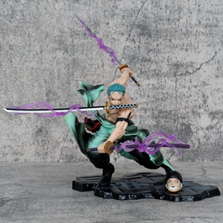 ฟิกเกอร์ One Piece Stunt Edition Three Thousand Worlds Zoro Figure Three Sword Flow Combat Head แบบเปลี่ยนได้ สําหรับตกแต่ง
