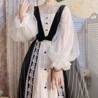 เสื้อเชิ้ต ผ้าชีฟอง ผ้าไหม สีเงิน สไตล์โลลิต้า แบบดั้งเดิม เป็นมิตรกับผิว