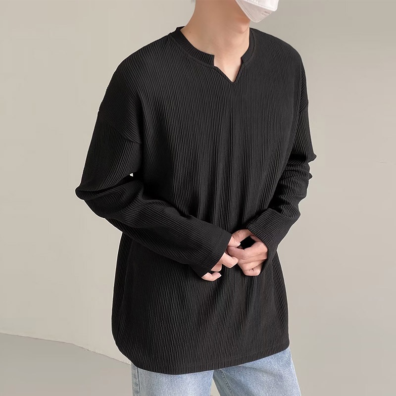 VUNC ผู้ชายเสื้อบอททอมใหม่เทรนด์แฟชั่นที่เรียบง่ายทั้งหมดตรงกับความรู้สึกการออกแบบด้านบ - รูปที่ 3