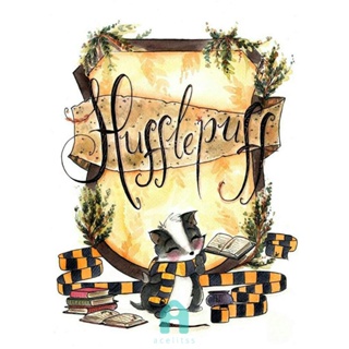 ชุดปักครอสสติตช์ ผ้าฝ้าย 11CT พิมพ์ลาย Hufflepuff DIY [Acelit.th]