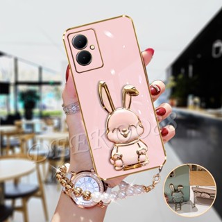 ใหม่ เคสโทรศัพท์มือถือนิ่ม ลายการ์ตูนกระต่ายน่ารัก 3D พร้อมสายคล้องมือ และที่ตั้งวาง สําหรับ VIVOY78 VIVOY27 VIVOY02T VIVO Y78 Y27 Y02T 5G 4G 2023