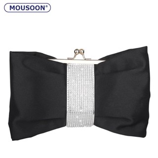 MOUSOON กระเป๋าคลัตช์สุภาพสตรี Rhinestone Bow Gloss ถุงอาหารเย็น