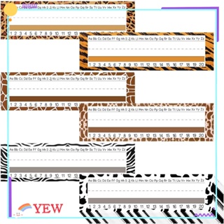 Yew ป้ายชื่อโต๊ะ ทรงสี่เหลี่ยมผืนผ้า 12X4 นิ้ว มีกาวในตัว ลายเสือดาว หลากสี 60 ชิ้น 60 ชิ้น