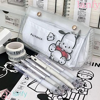 Lanfy กระเป๋าเครื่องเขียน กระเป๋าดินสอ ลายการ์ตูน Pochacco น่ารัก มีซิป สีโปร่งใส สไตล์เกาหลี สําหรับโรงเรียน