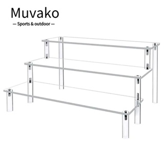 Muvako ชั้นวางเครื่องประดับ อะคริลิคใส ทรงสี่เหลี่ยม 3 ชั้น