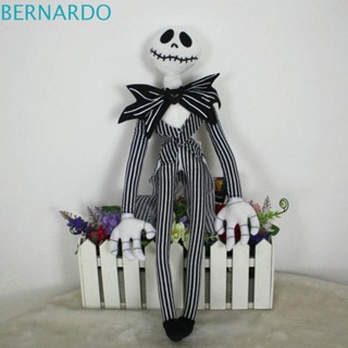 Bernardo ตุ๊กตาโครงกระดูก แจ็คหัวเล็ก ตุ๊กตา Skellington ผ้ากํามะหยี่ขนนิ่ม 50 ซม. ก่อนฝันร้าย