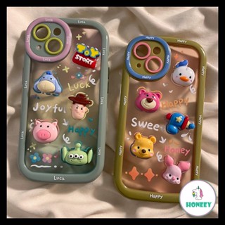 เคสโทรศัพท์มือถืออะคริลิคแข็ง ปิดด้านหลัง ลายการ์ตูนหมีพูห์น่ารัก 3D หลากสี สําหรับ iPhone 14 Pro Max 13 12 11 Pro Max