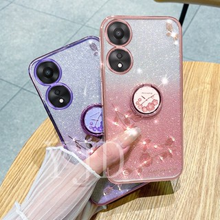 เคสโทรศัพท์ TPU แบบนิ่ม กันกระแทก ลายดอกกุหลาบ ประดับเพชรเทียม สําหรับ OPPO A78 A17 A17K