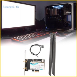 Rox การ์ดเครือข่ายไร้สาย AX200 3000M WiFi AX200NGW PCIe BT5 0 DualBand 2 4 5G