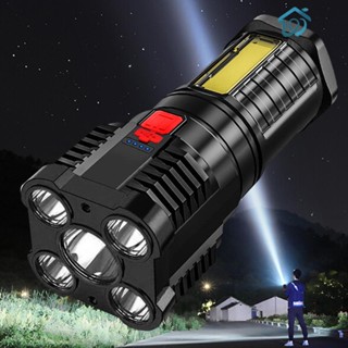 ไฟฉาย LED COB 500LM 4 เกียร์ กันน้ํา ชาร์จ USB แบบพกพา สําหรับตั้งแคมป์ ตกปลากลางแจ้ง [Truman.th]