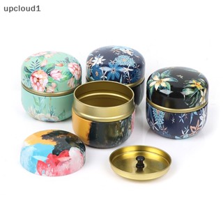 [upcloud1] กล่องเก็บชา กาแฟ ดีบุก ขนาดเล็ก ลายดอกไม้ [TH]