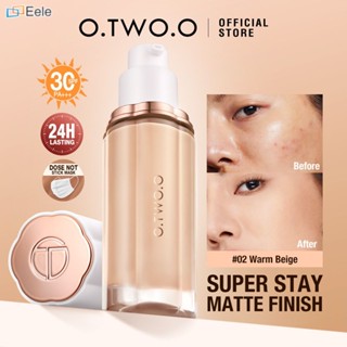 O.TWO.O Foundation Face Makeup Long Lasting 24H 3 Colors Natural Concealer Matte Soft Mist Locking Foundation ↑Eele