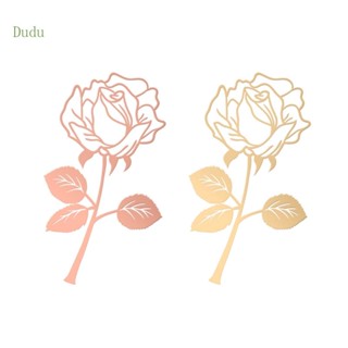 Dudu ที่คั่นหนังสือโลหะ ฉลุลาย รูปดอกกุหลาบ สีทอง สีโรสโกลด์