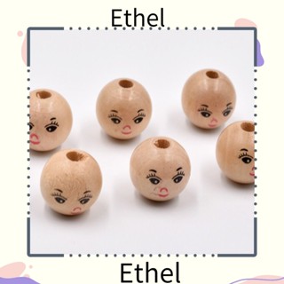 Ethel1 ลูกปัดไม้ พิมพ์ลายหัวกลม 18 มม. 100 ชิ้น|งานฝีมือทําผม