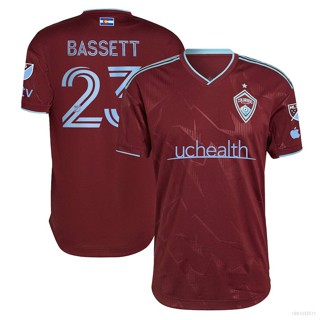 เสื้อยืดแขนสั้น ลายทีมชาติฟุตบอล Ani 2023 MLS Cole Bassett Colorado Rapids สีแดง พลัสไซซ์