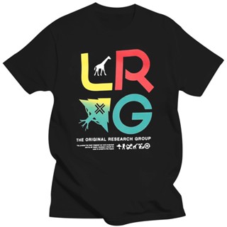 Lrg เสื้อยืดลําลอง แขนสั้น พิมพ์ลายไอคอน สีดํา คุณภาพดี สําหรับผู้ชาย