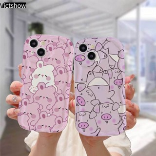 เคสโทรศัพท์มือถือ ขอบโค้ง ลายการ์ตูนกระต่าย หมูน่ารัก 3D แวววาว สําหรับ Redmi A1 A2 10 9 10X 10C 12 12C 11A A1+ A2+ 9A 9AT 9i 9C NFC 9T 9 Power Note 8 10S 9S 11 11S 12 12S 9 10 PRO MAX POCO C50 C55 M2 M3 X3 2 PRO NFC