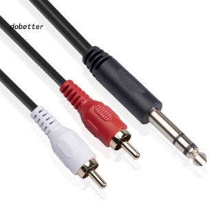 &lt;Dobetter&gt; อะแดปเตอร์สายเคเบิ้ลเสียงสเตอริโอ 635 มม. Male to Dual RCA Male HiFi Stereo Aux สําหรับมิกเซอร์