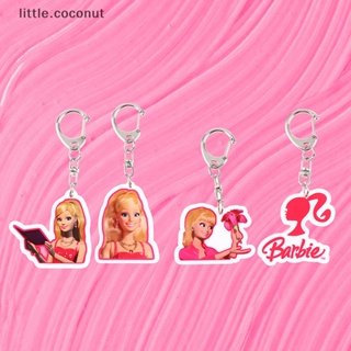 [little.coconut] พวงกุญแจ จี้ตุ๊กตาบาร์บี้ สีชมพู สําหรับตกแต่งกระเป๋าเป้สะพายหลัง รถยนต์