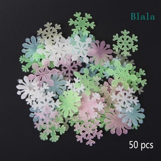 Blala สติกเกอร์เรืองแสงในที่มืด รูปเกล็ดหิมะ 3D 50 ชิ้น