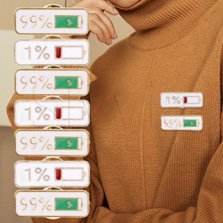 My Social Mood เข็มกลัดโลหะ รูปแบตเตอรี่น่ารัก เลื่อนได้ สําหรับเสื้อผ้า 7 วัน