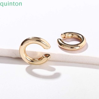 Quinton ต่างหูแบบหนีบ สีทอง 2 ชิ้น / เซต กระดูกอ่อน ผู้หญิง ผู้ชาย Tragus เครื่องประดับกลมใหญ่